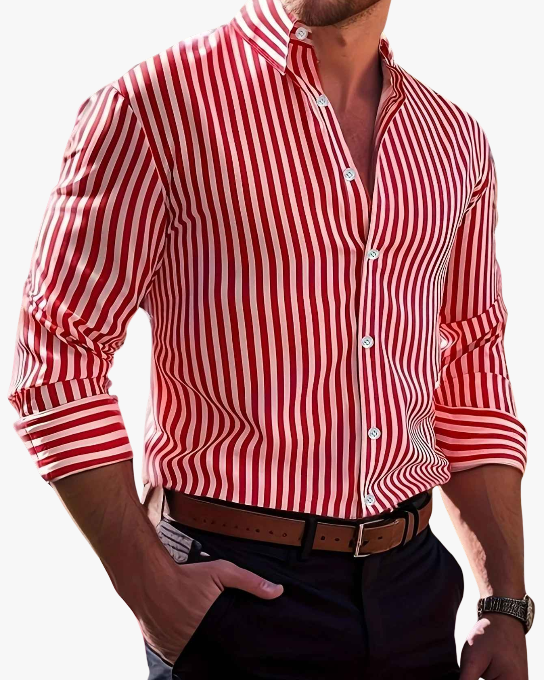 Gary Classic Long-Sleeve Striped Shirt