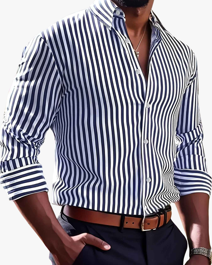 Gary Classic Long-Sleeve Striped Shirt