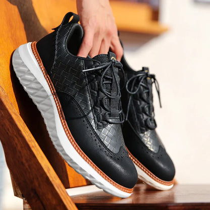 Drake Burnished Leather Trainers